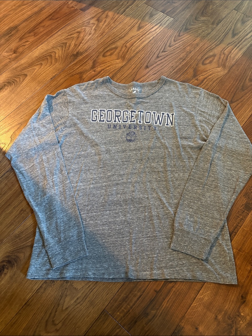 League Gray Georgetown University Long Sleeve Crewneck